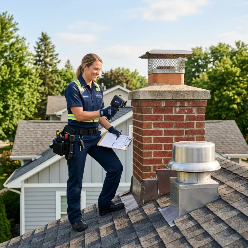 Technician inspecting a Hawksburn roof cavity and ductwork for a dead bird
